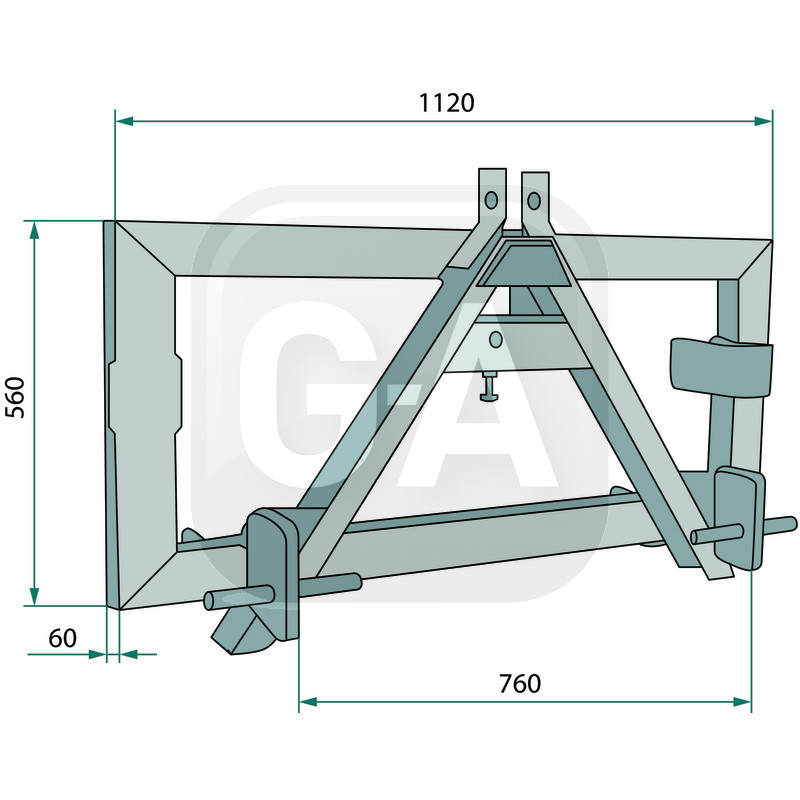Chassis attelage 3 points
